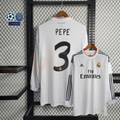 2013/14 Real Madrid Retro Home Jersey Long Sleeve #3 Pepe UCL Personalized