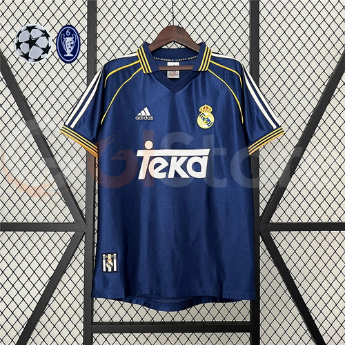 1998/00 Real Madrid Retro Away Navy Blue Jersey UCL & La Liga Patch Personalized
