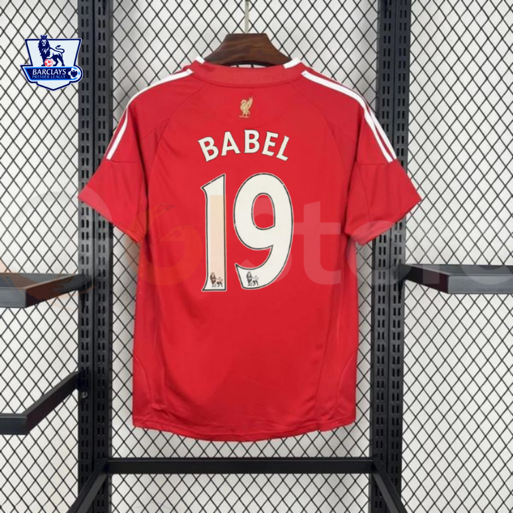 2008-2009 Liverpool Retro Red Home Short Sleeve Jersey #19 Babel Personalized PL Patch