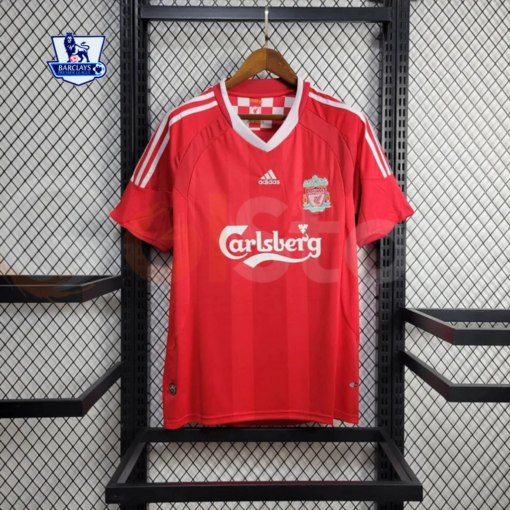 2008-2009 Liverpool Retro Red Home Short Sleeve Jersey #19 Babel Personalized PL Patch