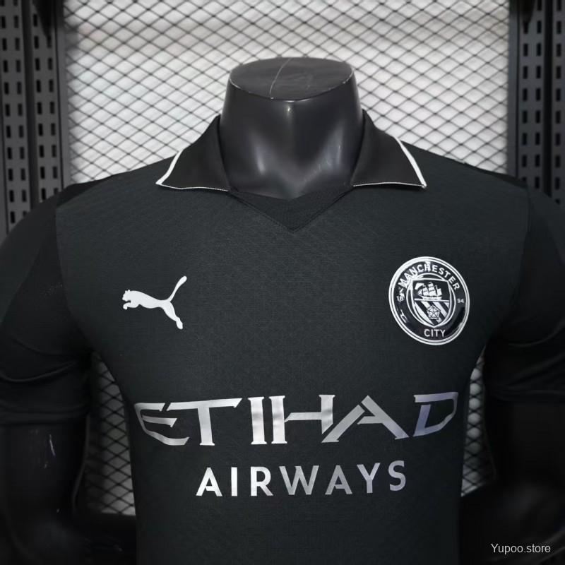Man City 25-26 Black Away Player Jersey Haaland #9