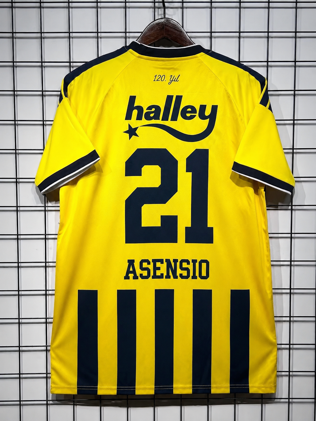 Fenerbahce 2026 2027 Home Jersey 21 Asensio Customizable Football Shirt Yellow Navy Striped Soccer Jersey