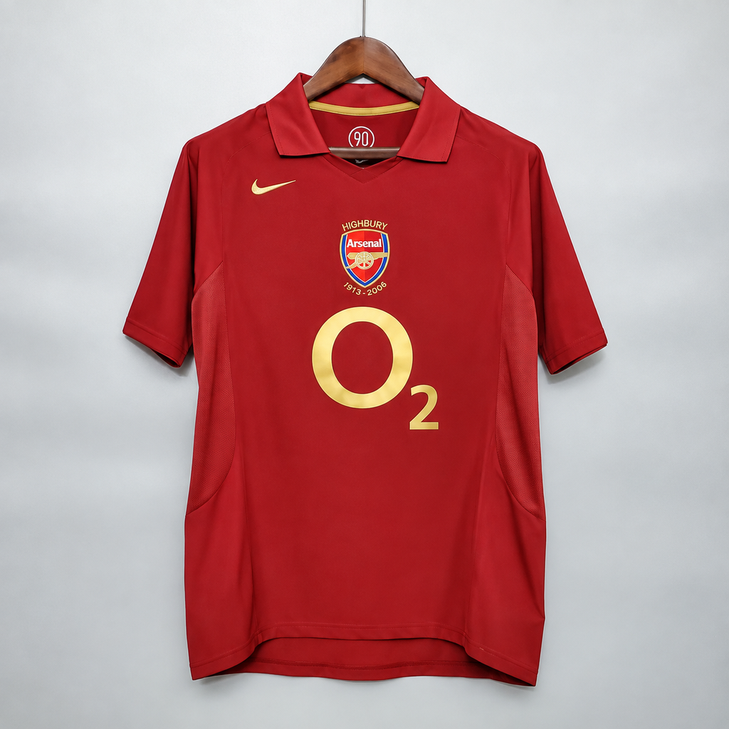 Arsenal FC 2005-2006 Retro Home Jersey | Custom Name & Number Men's Soccer Shirt - Short Sleeve "Highbury Farewell" Edition with Optional UCL or Premier League Patches