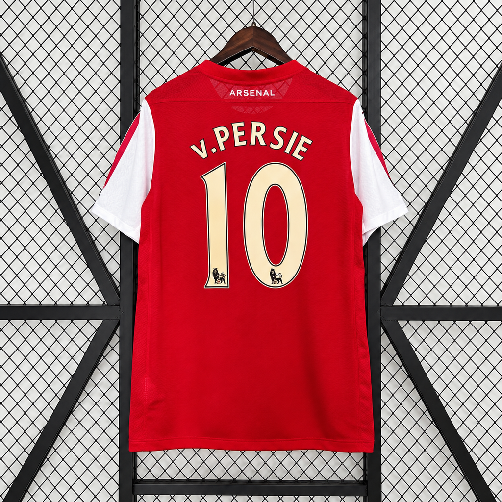Arsenal FC 2011-2012 Retro Home Jersey | Robin van Persie #10 Men's Soccer Shirt - Short Sleeve 125th Anniversary Edition with Optional Premier League Patches