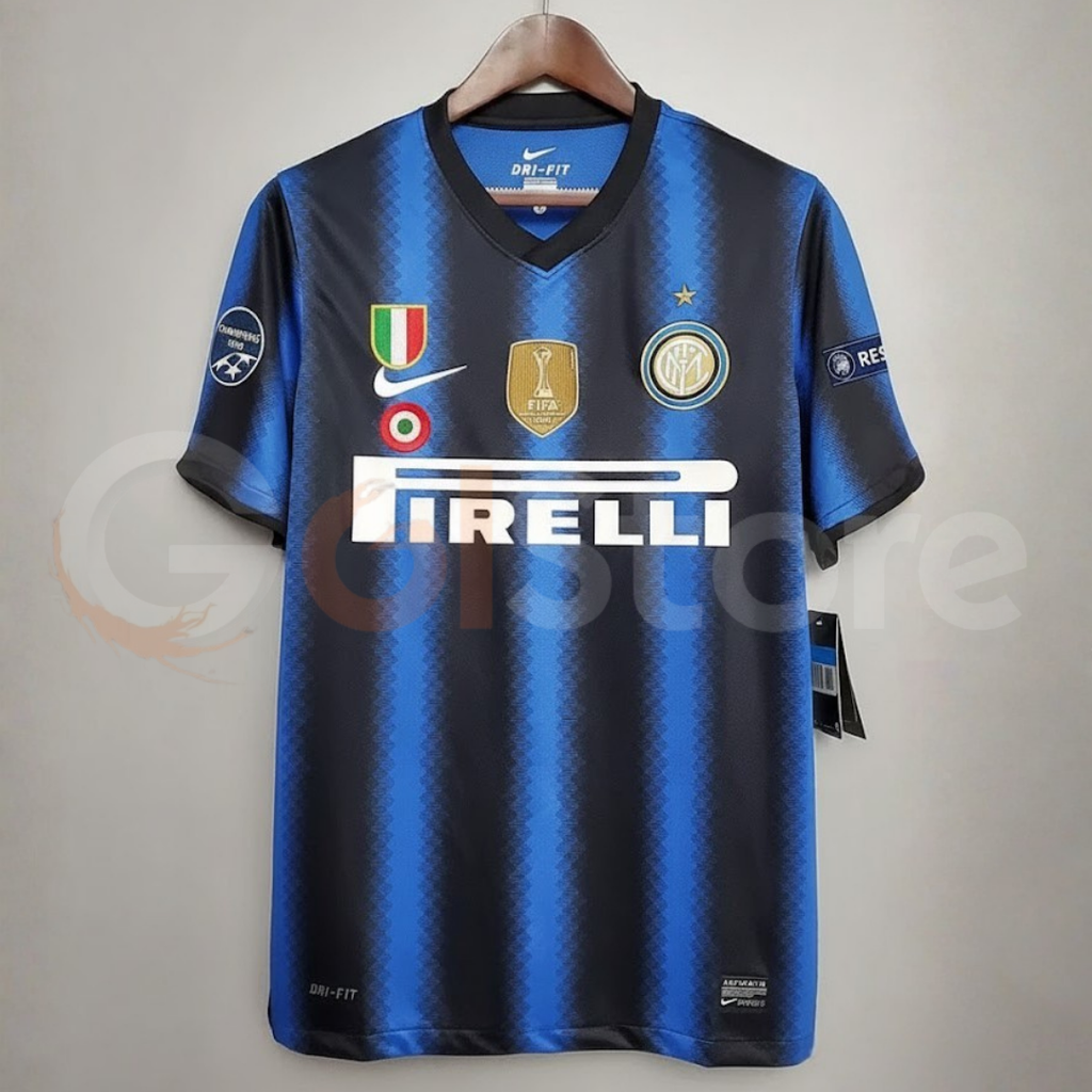 Inter Milan 2010-2011 Retro Home Short Sleeve Jersey UCL Patch Personalized Rare Sneijder Milito Mourinho