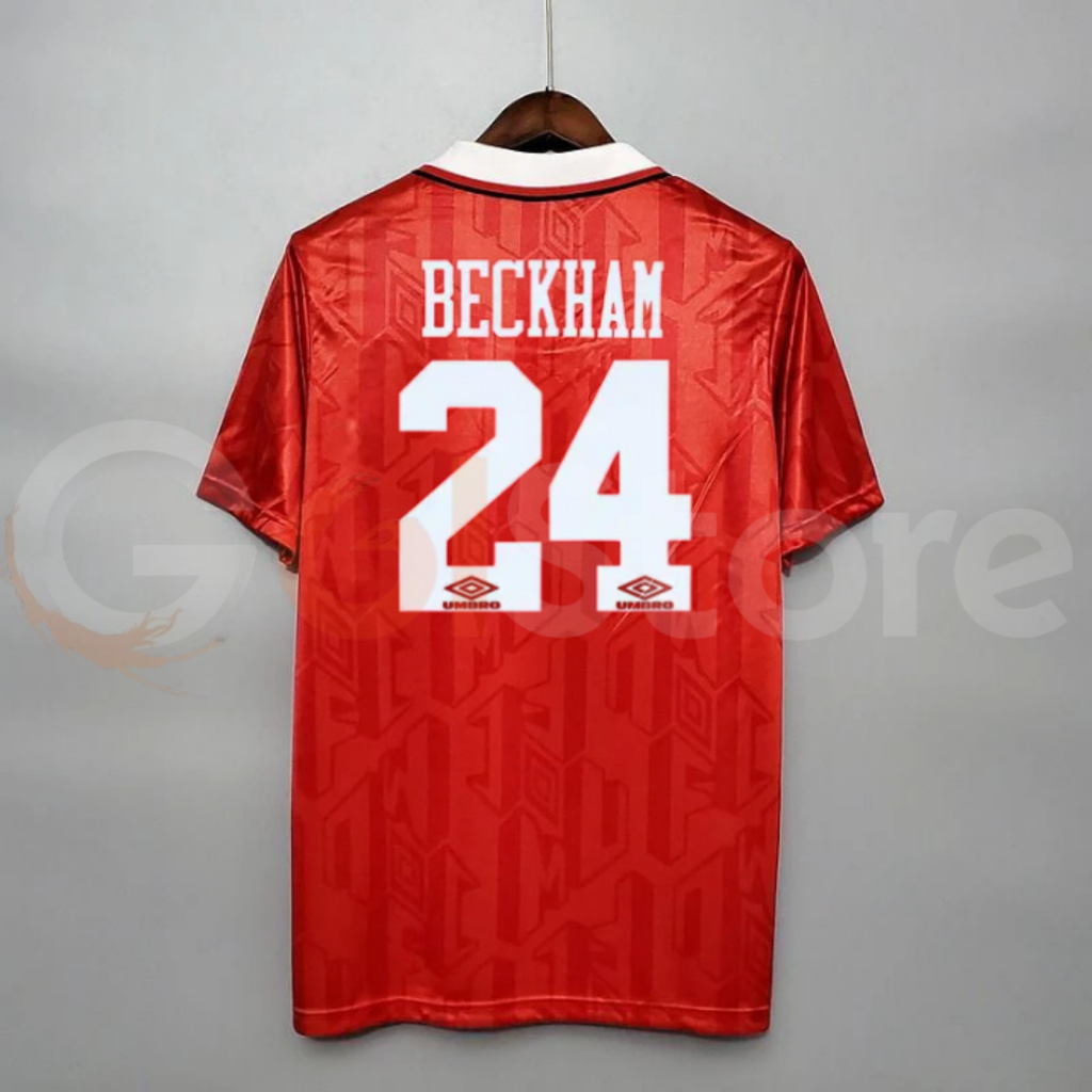 Manchester United 1992-1994 Retro Home Jersey #24 Beckham Personalized Rare Collector