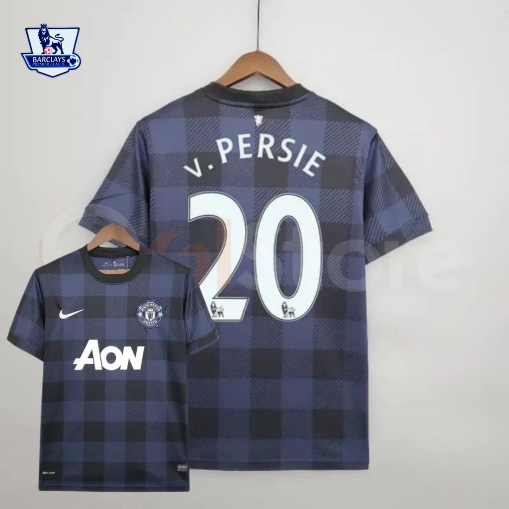 Manchester United 2013-2014 Retro Away Short Sleeve Jersey #20 Van Persie Personalized PL Rare