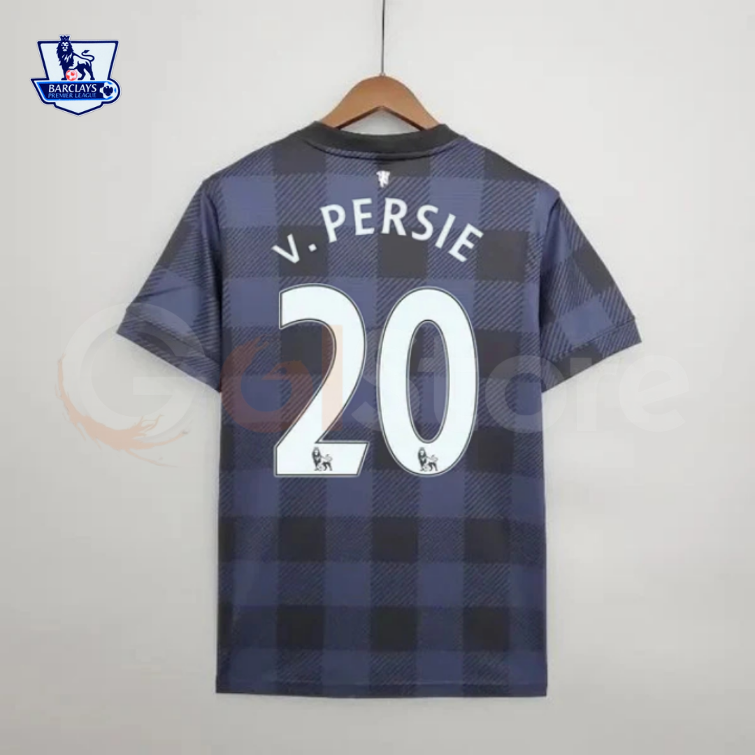 Manchester United 2013-2014 Retro Away Short Sleeve Jersey #20 Van Persie Personalized PL Rare