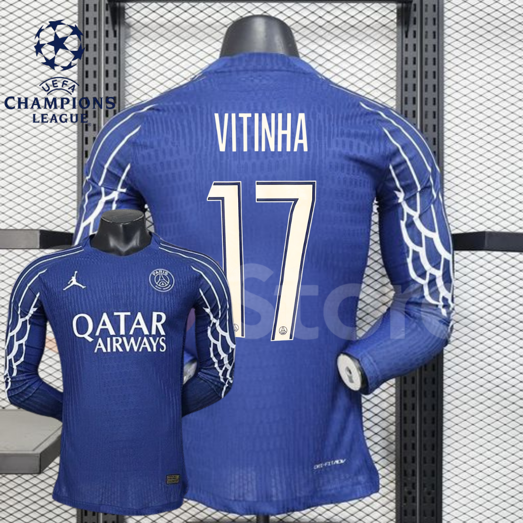 PSG 2025–2026 Third Long Sleeve Player Jersey – Vitinha #17