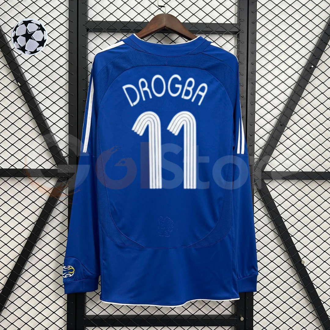 Chelsea FC 2006–2007 Retro Long Sleeve Home Jersey – Drogba #11