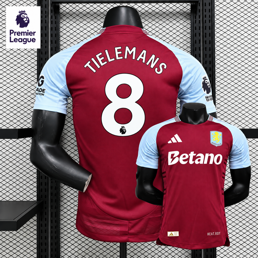 Aston Villa 2024-25 Home Jersey – Tielemans 8 | Player Version | S–2XL