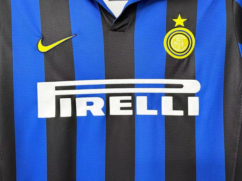 Inter Milan 1998-1999 Retro Home Short Sleeve Jersey #10 Baggio Serie A UCL Patch Personalized Rare