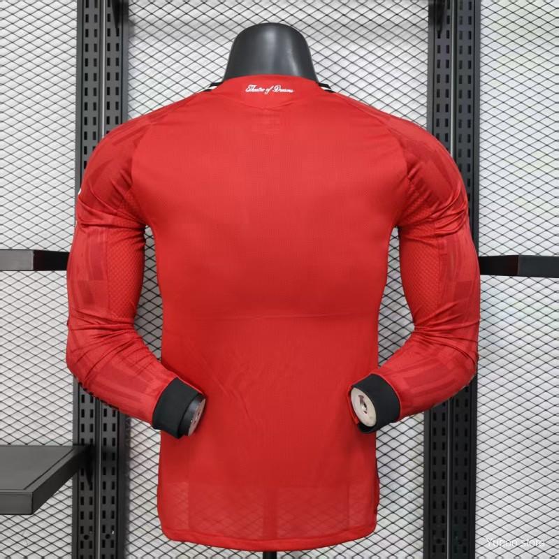 Manchester United 2025-2026 Home Long Sleeve Jersey Personalized PL Patch Collector Rare