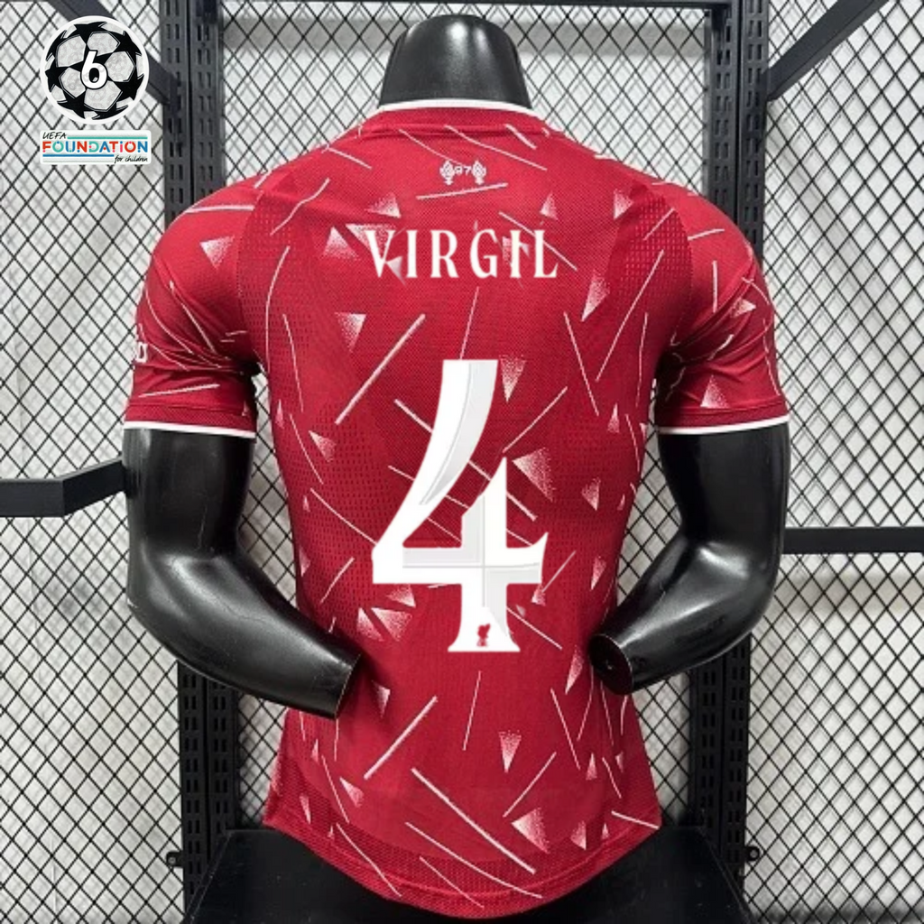 2026-2027 Liverpool Player Version Home Short Sleeve Jersey #4 Van Dijk Personalized UCL Patch