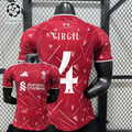 2026-2027 Liverpool Player Version Home Short Sleeve Jersey #4 Van Dijk Personalized UCL Patch
