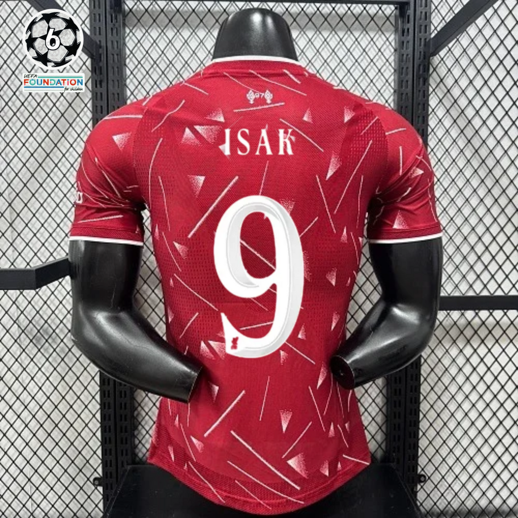 2026-2027 Liverpool Player Version Home Short Sleeve Jersey #9 Isak Personalized UCL Patch