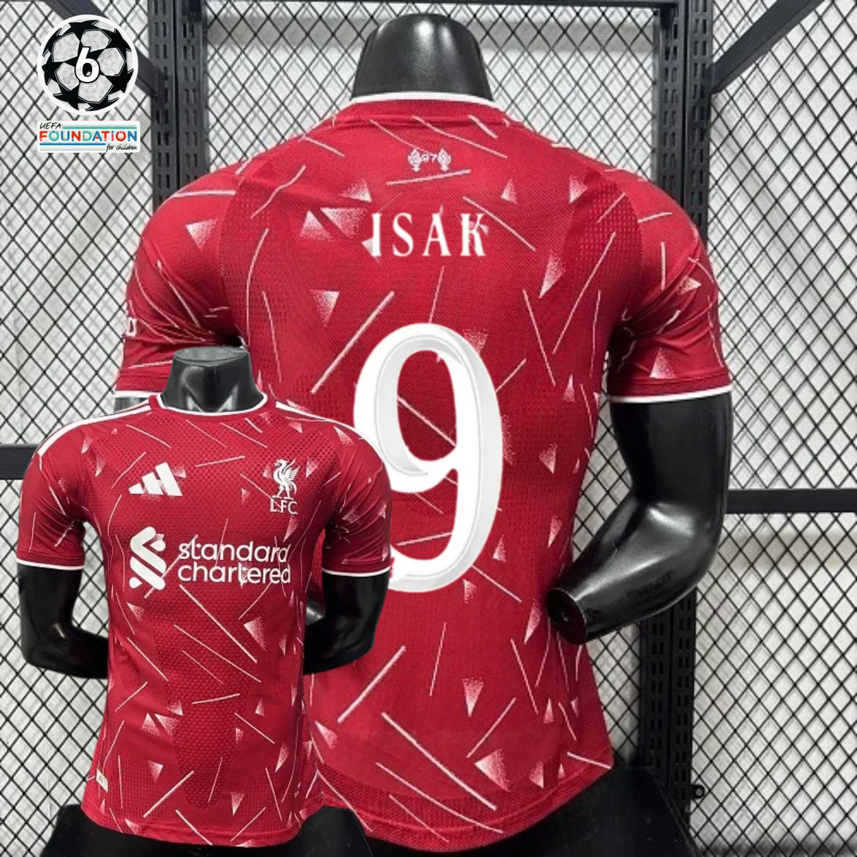 2026-2027 Liverpool Player Version Home Short Sleeve Jersey #9 Isak Personalized UCL Patch