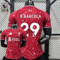 2026-2027 Liverpool Player Version Home Short Sleeve Jersey #29 Barcola Personalized UCL Patch