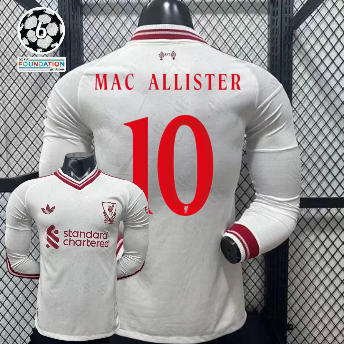 2026-2027 Liverpool Player Version Away Long Sleeve Jersey #10 Mac Allister Personalized UCL Patch