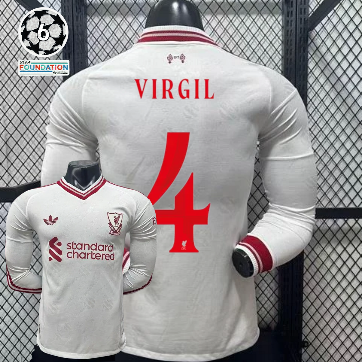 2026-2027 Liverpool Player Version Away Long Sleeve Jersey #4 Van Dijk Personalized UCL Patch