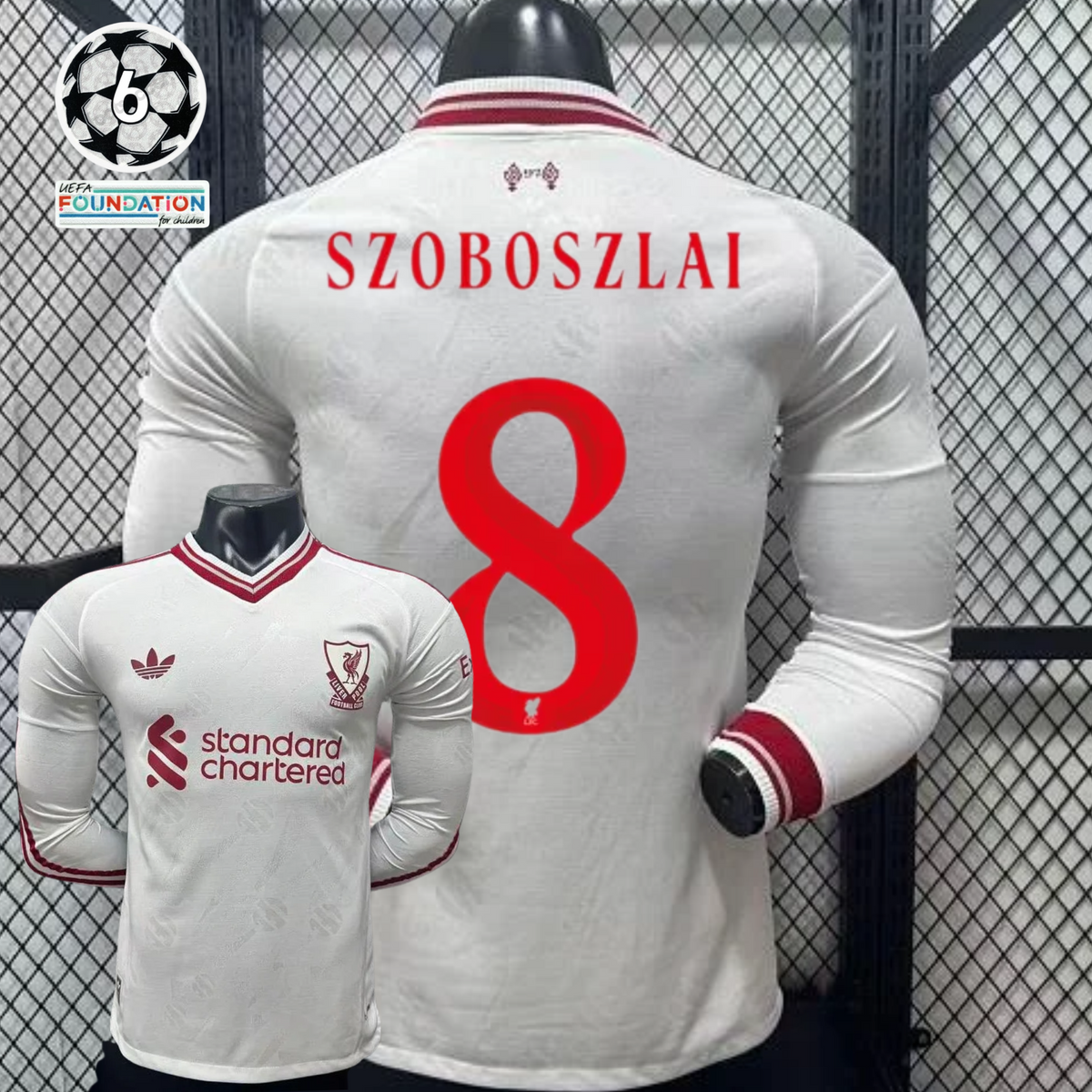 2026-2027 Liverpool Player Version Away Long Sleeve Jersey #8 Szoboszlai Personalized UCL Patch