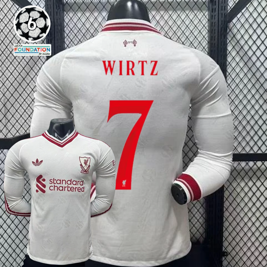 2026-2027 Liverpool Player Version Away Long Sleeve Jersey #7 Wirtz Personalized UCL Patch