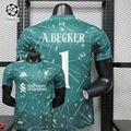 2026-2027 Liverpool Player Version Goalkeeper Short Sleeve Jersey #1 Alisson Becker Personalized UCL Patch