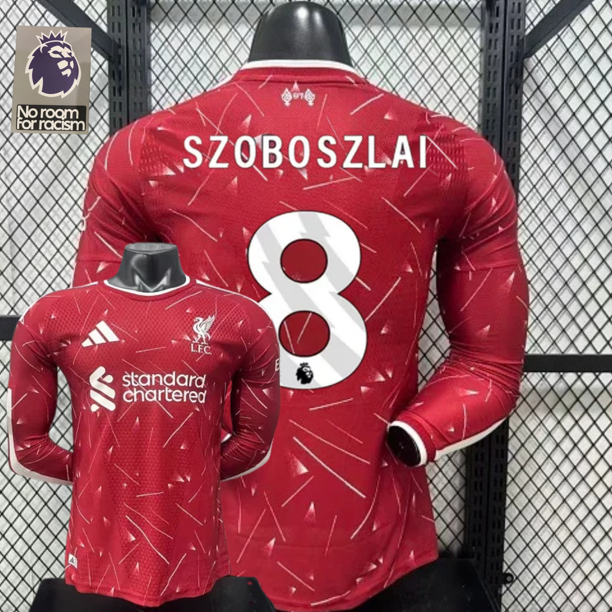 2026-2027 Liverpool Player Version Home Long Sleeve Jersey #8 Szoboszlai Personalized PL Patch