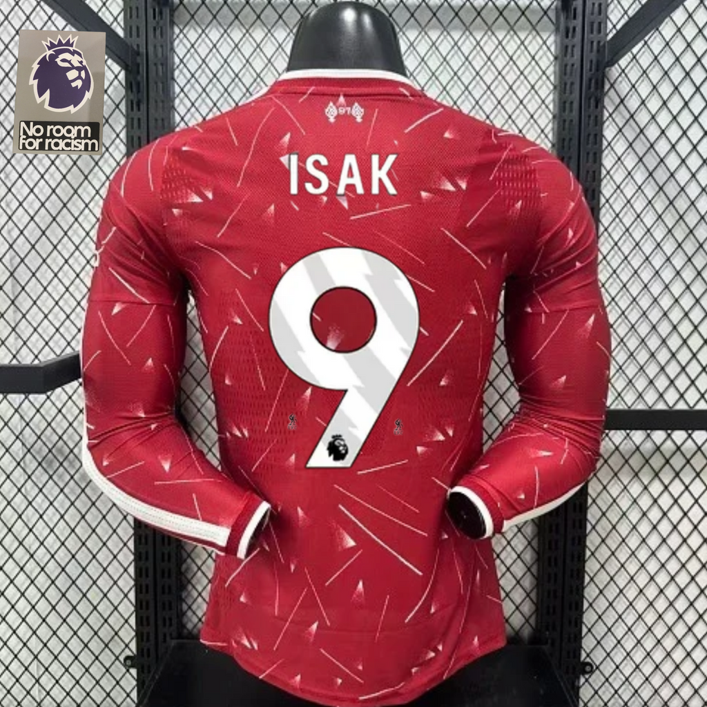 2026-2027 Liverpool Player Version Home Long Sleeve Jersey #9 Isak Personalized PL Patch