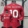 2026-2027 Liverpool Player Version Home Long Sleeve Jersey #10 Mac Allister Personalized PL Patch