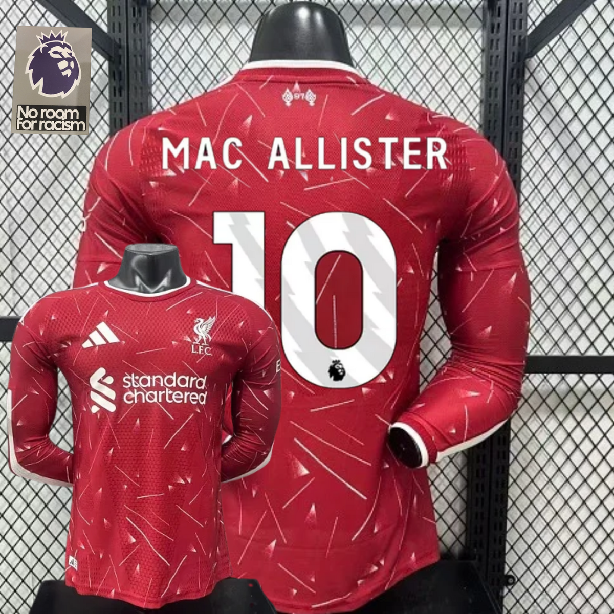 2026-2027 Liverpool Player Version Home Long Sleeve Jersey #10 Mac Allister Personalized PL Patch