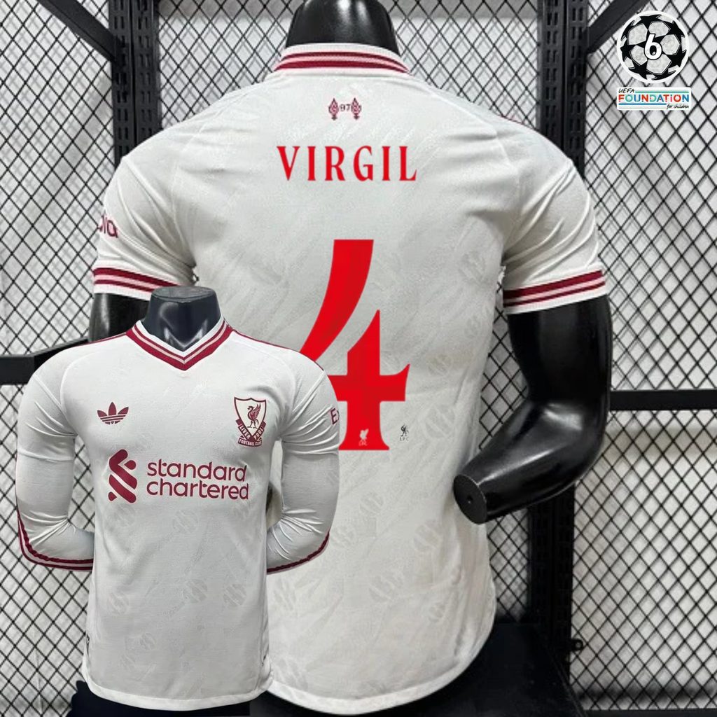 Liverpool 2026-2027 Away Player Version Short Sleeve Jersey #4 Van Dijk Personalized UCL Patch