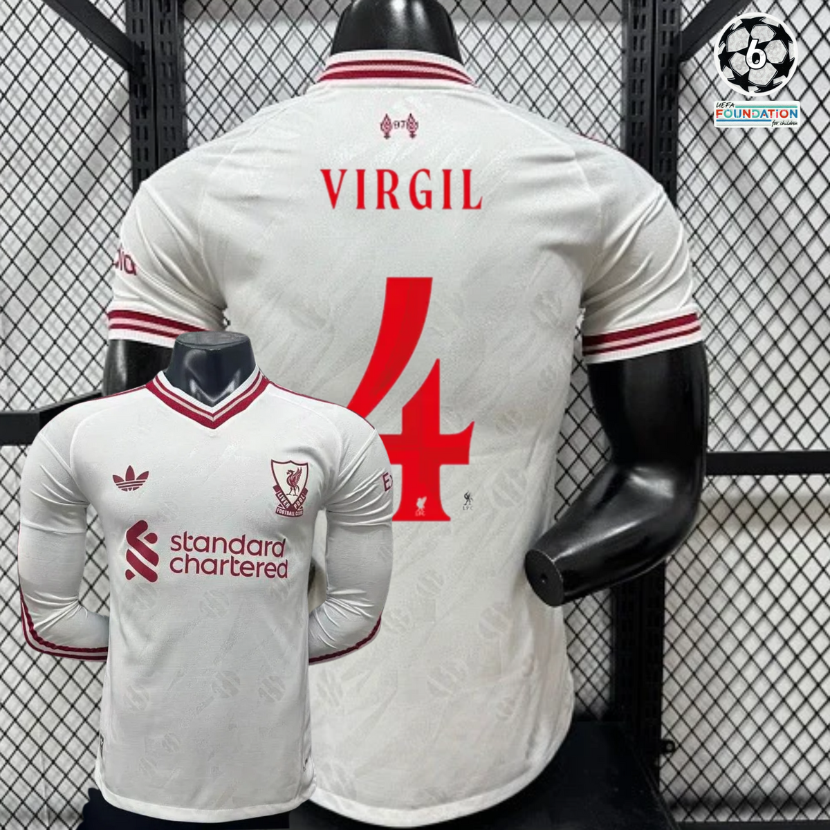 Liverpool 2026-2027 Away Player Version Short Sleeve Jersey #4 Van Dijk Personalized UCL Patch
