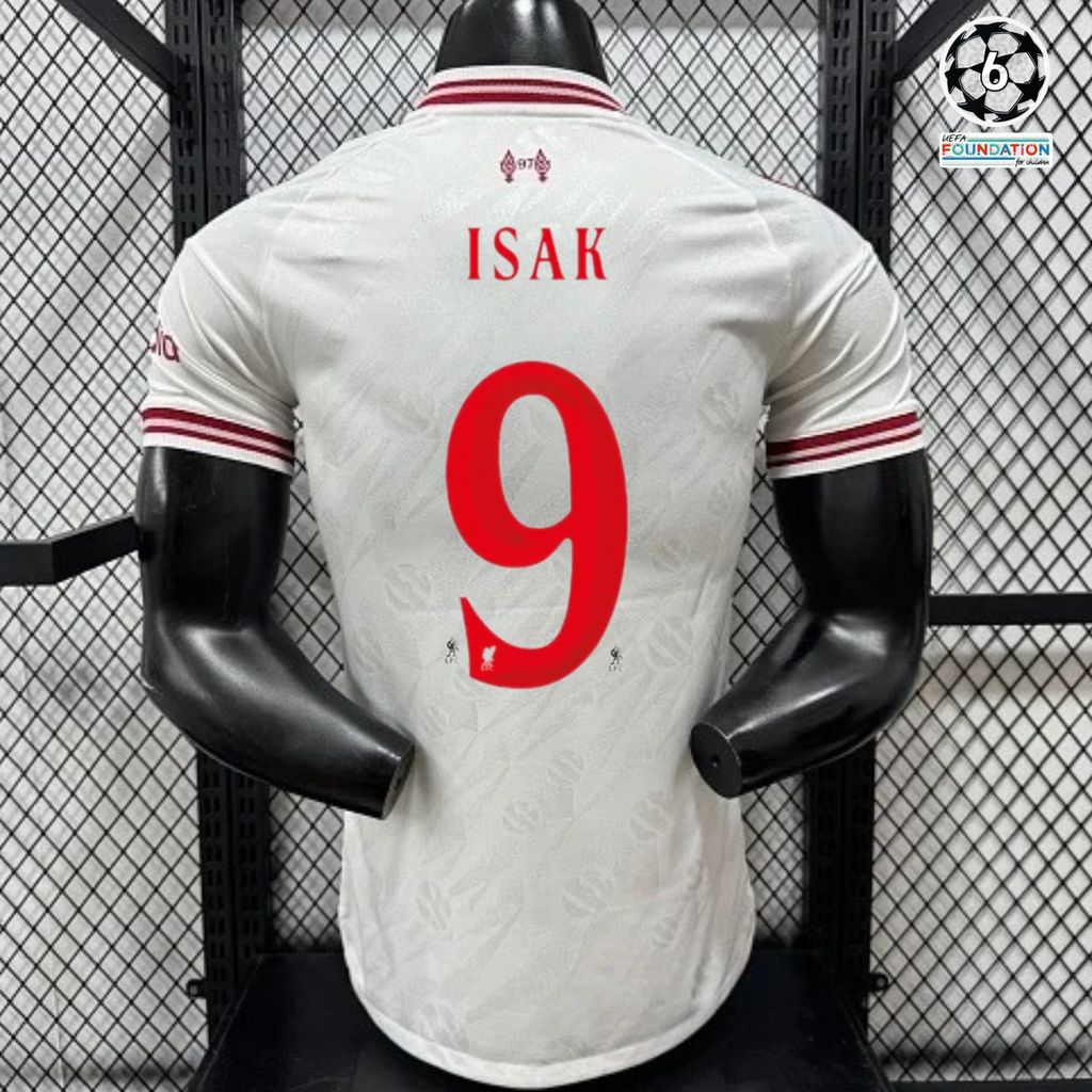 Liverpool 2026-2027 Away Player Version Short Sleeve Jersey #9 Isak Personalized UCL Patch