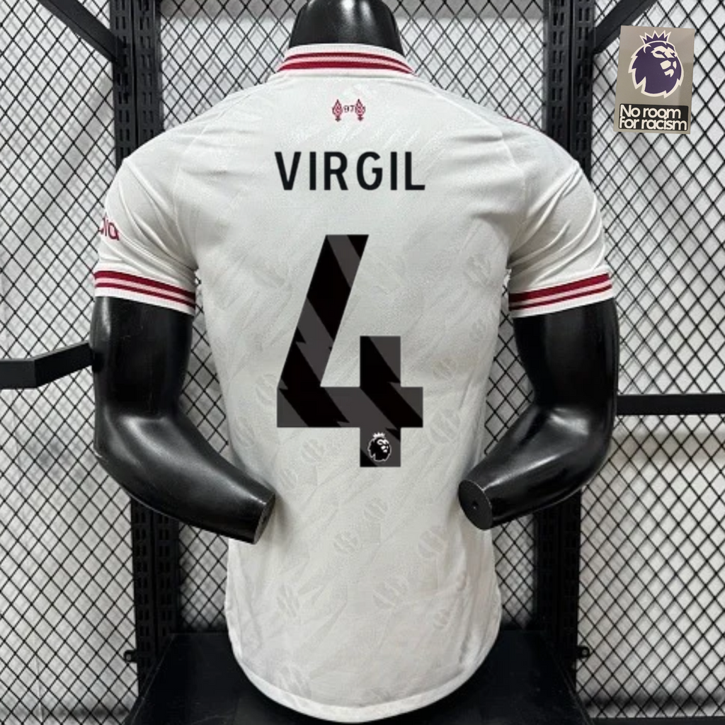 Liverpool 2026-2027 Away Player Version Short Sleeve Jersey #4 Van Dijk Personalized PL Patch