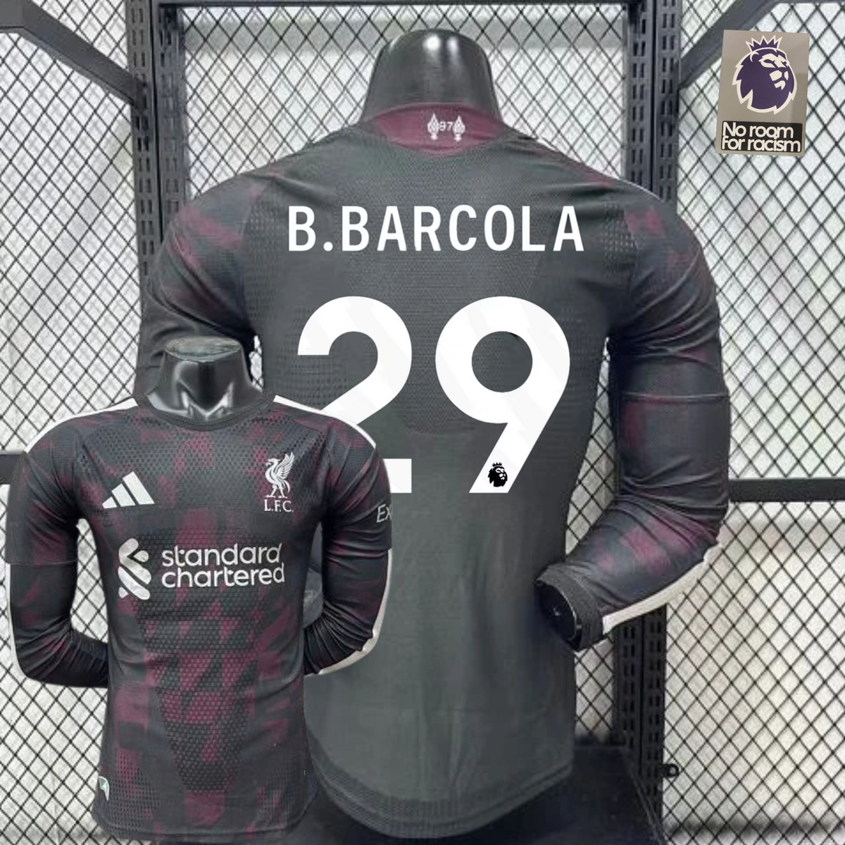 Liverpool 2026-2027 Away Long Sleeve Player Version Jersey #29 Barcola Personalized PL UCL Rare
