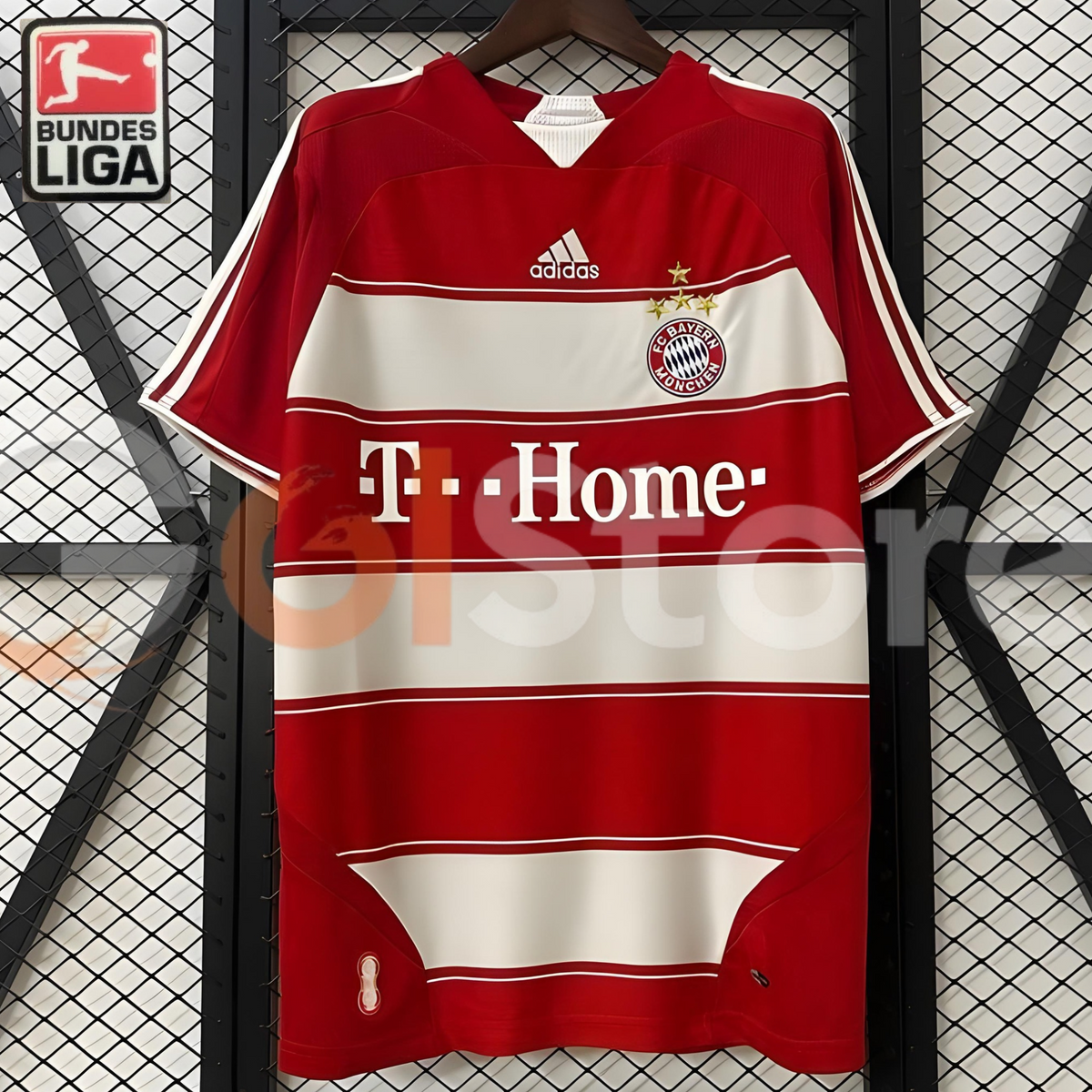 Bayern Munich 2007-2008 Retro Home Short Sleeve Jersey #7 Ribery Bundesliga Patch Personalized Rare