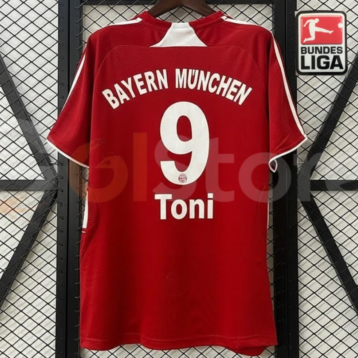 Bayern Munich 2007-2008 Retro Home Short Sleeve Jersey #9 Luca Toni Bundesliga Patch Personalized Rare