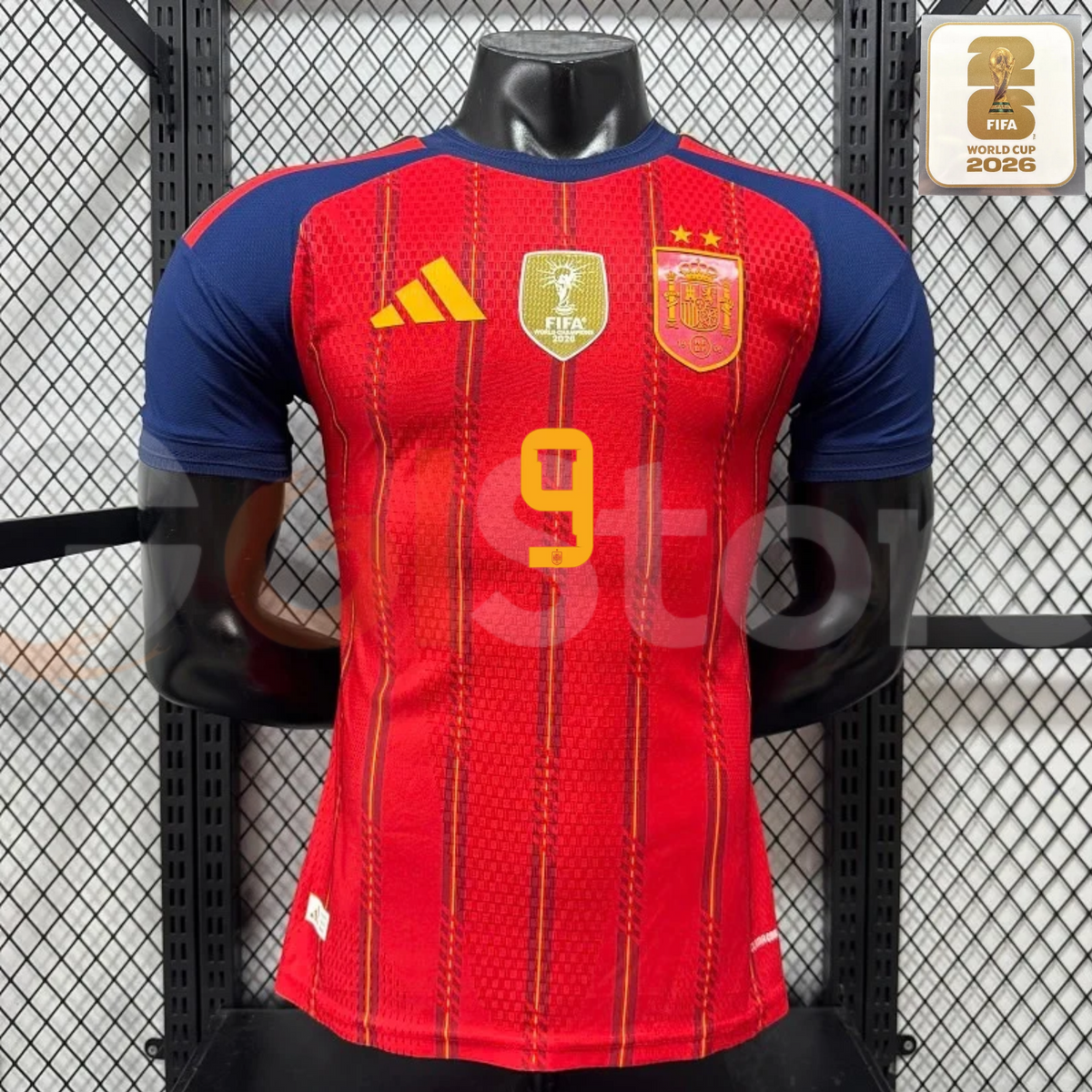 Spain 2026 Home Player Jersey Gavi #9 Two-Star