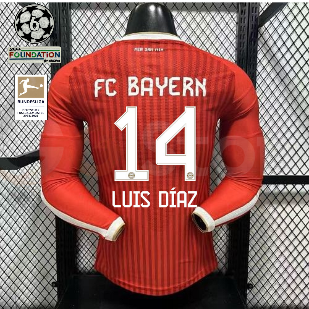 Bayern Munich 2026–2027 Home Long Sleeve Player Jersey – Luis Díaz #14