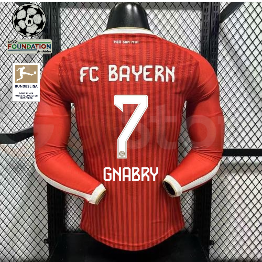 Bayern Munich 2026–2027 Home Long Sleeve Player Jersey – Gnabry #7