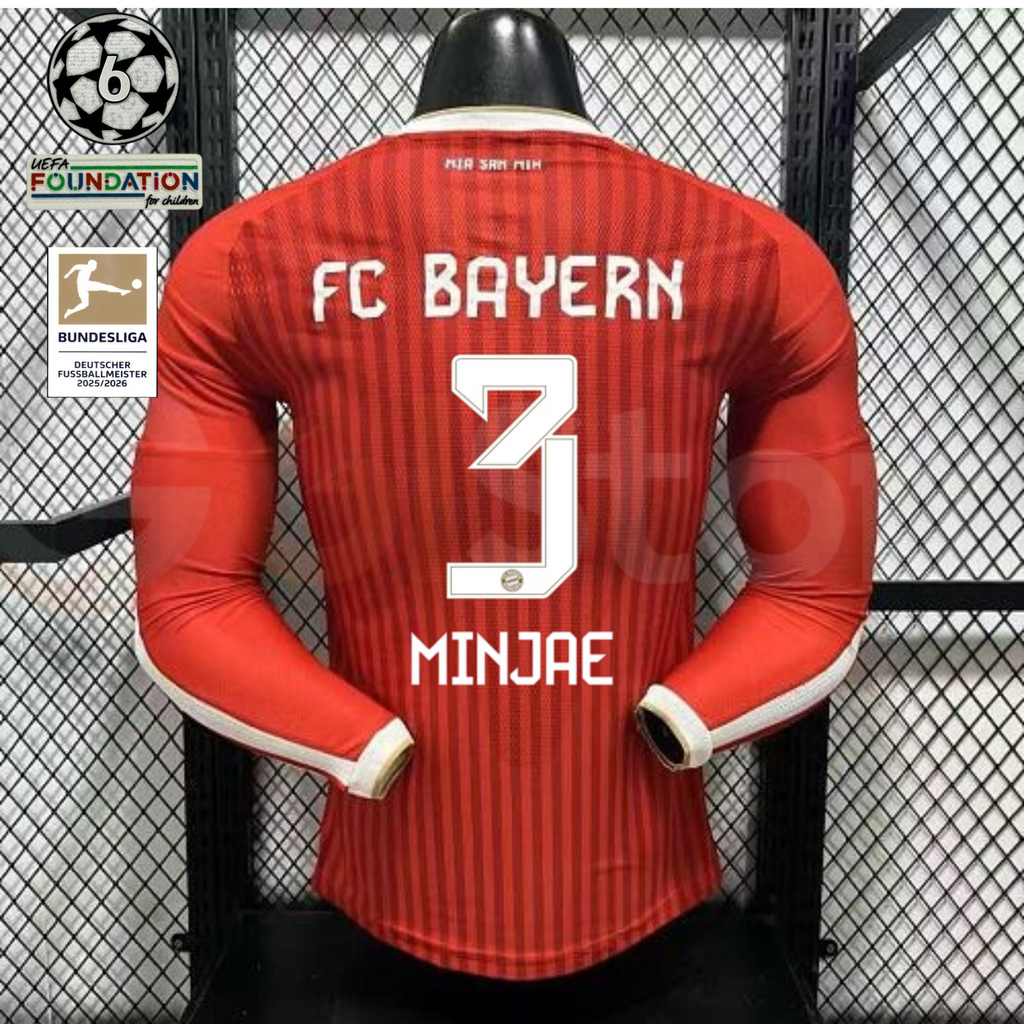 Bayern Munich 2026–2027 Home Long Sleeve Player Jersey – Minjae #3