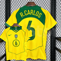 Brazil 2004 Retro Home Jersey – R. Carlos #6