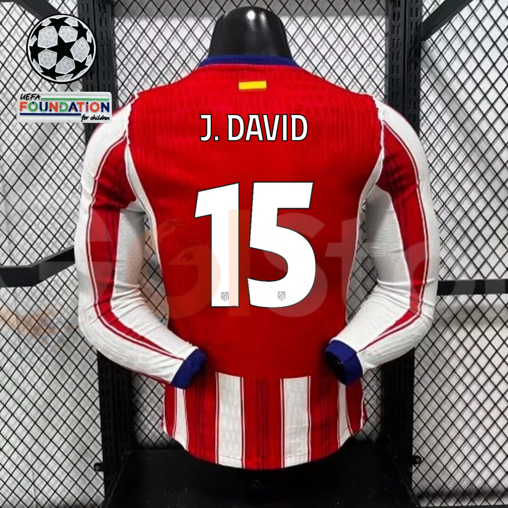 Atlético Madrid 2026–2027 Home Long-Sleeve Jersey – J. David #15