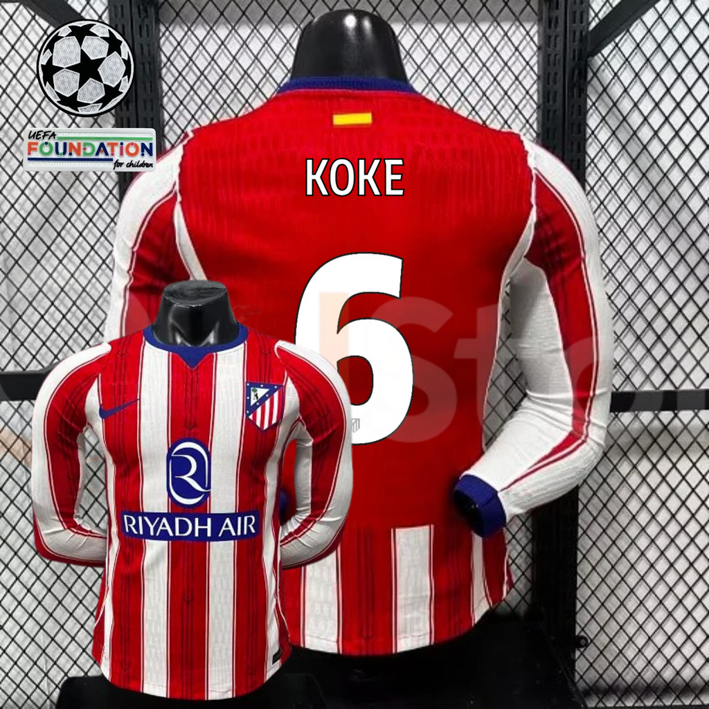 Atlético Madrid 2026–2027 Home Long-Sleeve Jersey – Koke #6