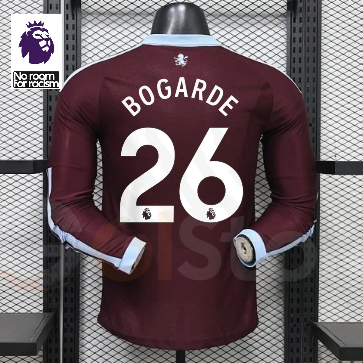 Aston Villa Home Long-Sleeve Player Jersey – Bogarde #26