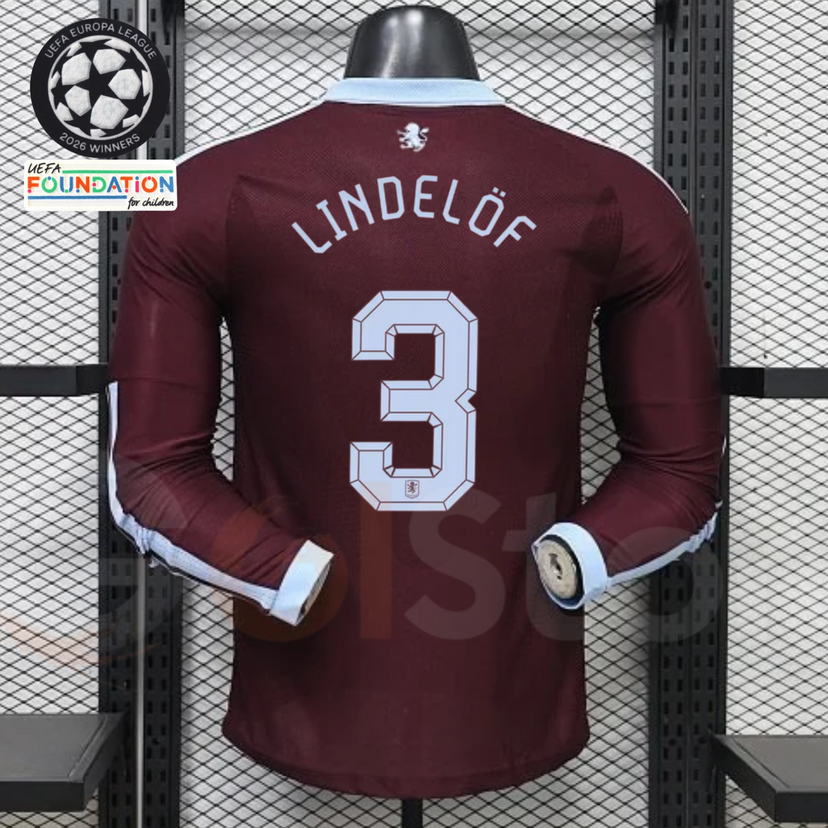 Aston Villa Home Long-Sleeve Player Jersey – Lindelöf #3 UCL