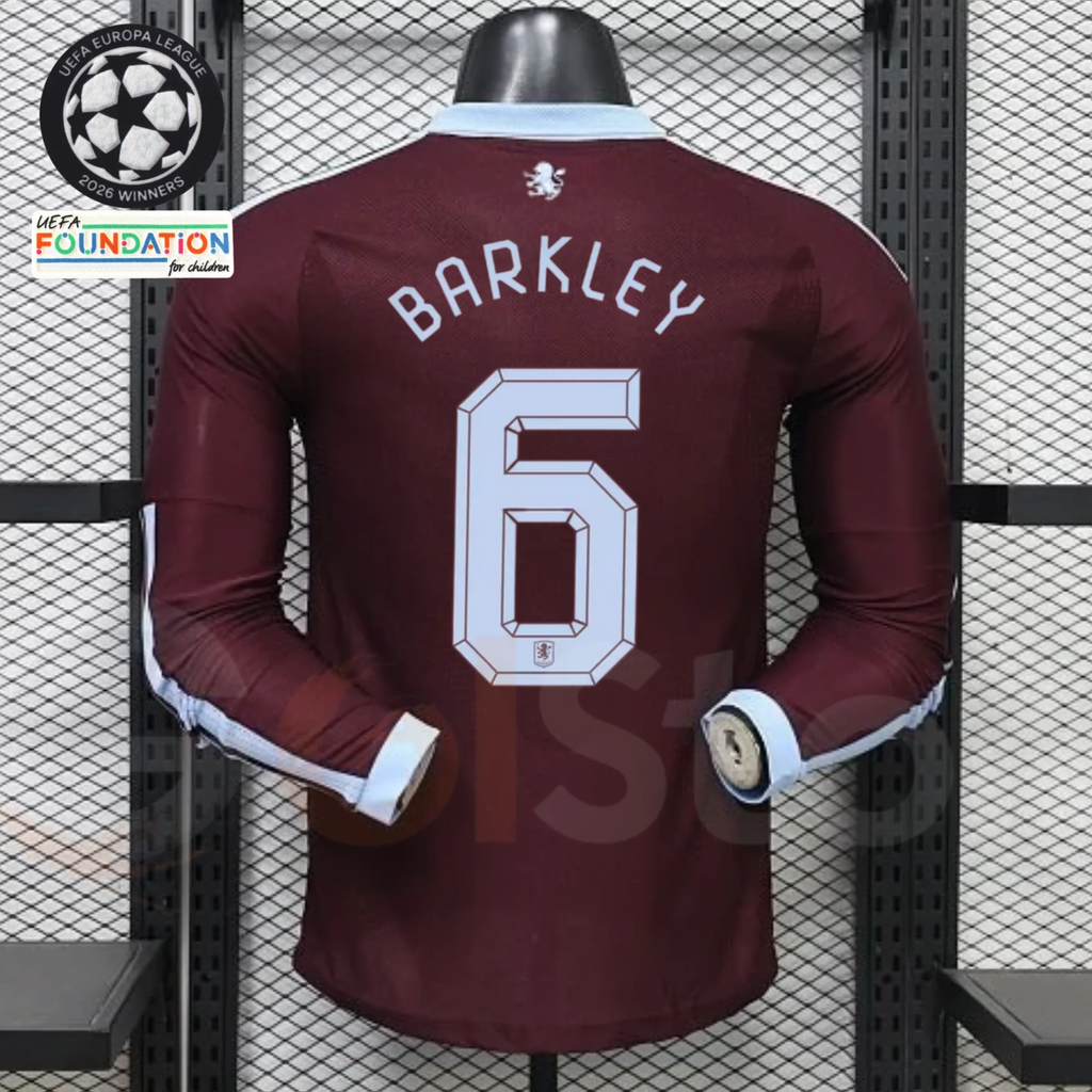 Aston Villa Home Long-Sleeve Player Jersey – Barkley #6 UCL