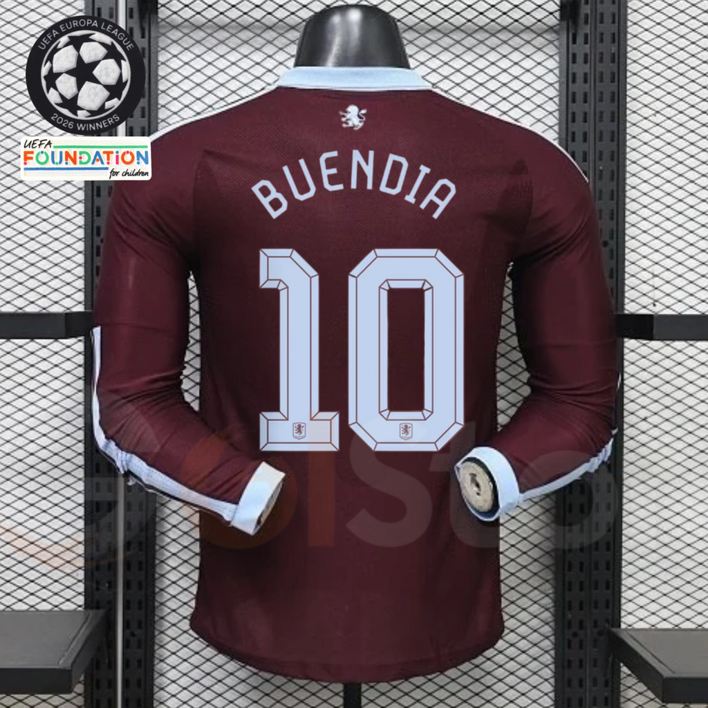 Aston Villa Home Long-Sleeve Player Jersey – Buendía #10 UCL