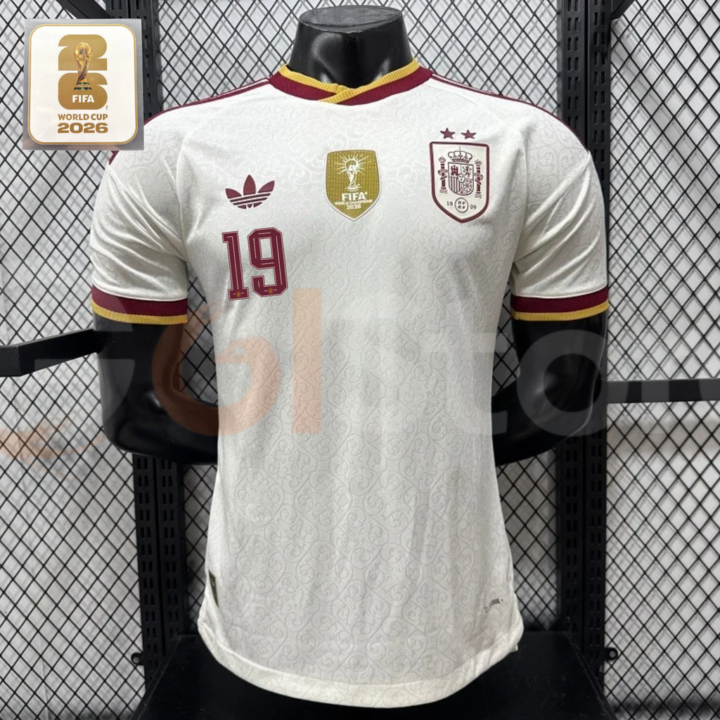 Spain 2026 World Cup Champions Home Jersey 2 Stars #19 Lamine Yamal Patch Personalized S-3XL